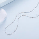 925 Sterling Silver White Gold Plated Necklace 40+5cm for Women-3