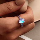 925 Sterling Silver Enamel 10x8mm CZ Ring Size 6 for Women-7