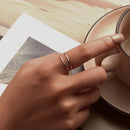 925 Sterling Silver & White Gold Plated Ring for Women - Stylish Width 2.3-6.3mm-6