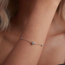 925 Sterling Silver 5mm Moissanite & 3mm Moissanite Bracelet for Women-5