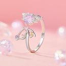 925 Sterling Silver Ring with Pavé Setting CZ, White Gold Plated, 1.7mm Width, for Women-3
