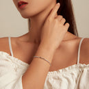 925 Sterling Silver Bracelet with Pavé Setting CZ, Platinum Plated, 14.5+3cm, for Women-6