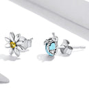 925 Sterling Silver Ladybird Earrings with Pavé Set CZ, 0.7cm for Women-4