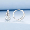 925 Sterling Silver Earrings with White Gold Plating, 1.3*0.6 cm, For Women-3