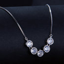 925 Sterling Silver 4mm Moissanite Plated Platinum Necklace for Women-3