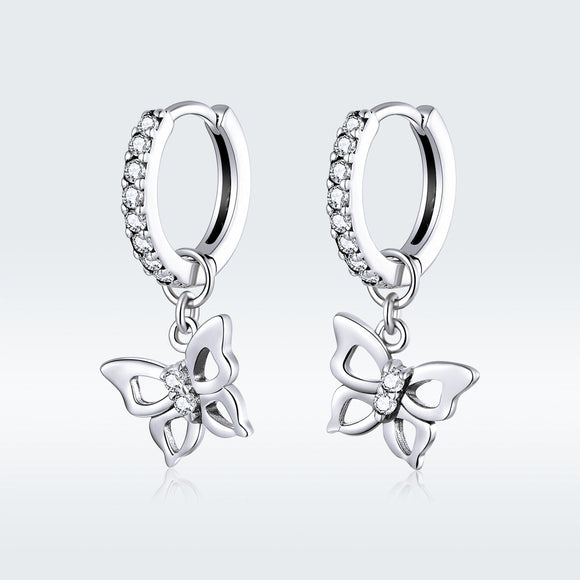S925 Oxidized Silver Pavé Setting CZ Earrings for Women