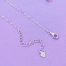 925 Sterling Silver Necklace with Pavé CZ & Transparent Glass Pendant for Women-7