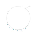 925 Sterling Silver Necklace with Synthetic Turquoise in White Gold, Adjustable 450mm for Women-1