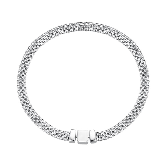 925 Sterling Silver Plated Platinum 17.0 Size Bracelet for Women