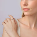 925 Sterling Silver Transparent Glass Oxidized Silver Ring for Women-7
