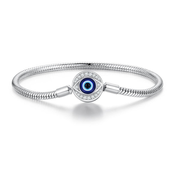 925 Sterling Silver Bracelet with CZ & Resin, Size 17.0