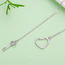 925 Sterling Silver Necklace 55cm with Heart Pendant for Women-7