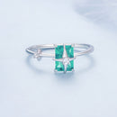 925 Sterling Silver 1.40mm Width CZ & Glass Ring Size 6 for Women-4