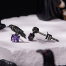925 Sterling Silver Earrings with Pavé Setting CZ in Black Gold - Size 0.8*1.1cm for Women-4