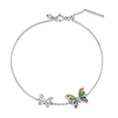 925 Sterling Silver Adjustable Butterfly Enamel Bracelet for Women-1