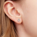 925 Sterling Silver Earrings with Transparent Glass and White Gold Plating for Women-6