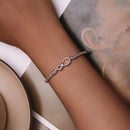925 Sterling Silver Infinity Love Bracelet for Women - Size 17.0-5
