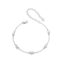 925 Sterling Silver Bracelet with Pavé Setting CZ and White Gold Plating-2