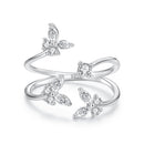 925 Sterling Silver Pavé Setting CZ White Gold Plated Ring 0.18cm for Women-3