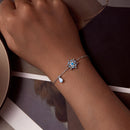 925 Sterling Silver Plated Platinum Bracelets with Ice Flower Zirconia for Women-7