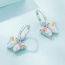 925 Sterling Silver Earrings with Resin, 23x13mm, Plated Platinum for Women-4
