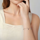 925 Sterling Silver Bracelet with Plated White Gold and Pavé Setting CZ-6
