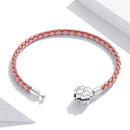 925 Sterling Silver Oxidized Leather Bracelet 17cm for Men-5