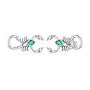 925 Sterling Silver Earrings with Pavé Setting CZ and Oxidized Finish for Women-2
