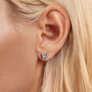 S925 Sterling Silver Earrings with Enamel Process, 6*8mm, Plated Platinum for Women-6