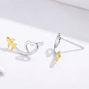 925 Sterling Silver Earrings, 0.6cm, Plated Gold, Plated Platinum for Women-3