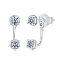 925 Sterling Silver White Gold Plated Moissanite Earrings 0.1 Carat for Women-1