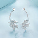925 Sterling Silver Earrings with Pavé Setting CZ and White Gold Plating for Women-3
