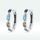 925 Sterling Silver Pavé Setting Earrings with CZ Stone-4