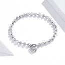 925 Sterling Silver Bracelet with Pavé Setting CZ and Platinum Plating, 17cm for Women-5