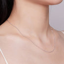 925 Sterling Silver 45S Platinum Plated Necklace for Women - 400mm Length, 0.8mm Thickness-6