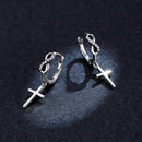 925 Sterling Silver Earrings with Pavé Setting CZ in Oxidized Finish-6