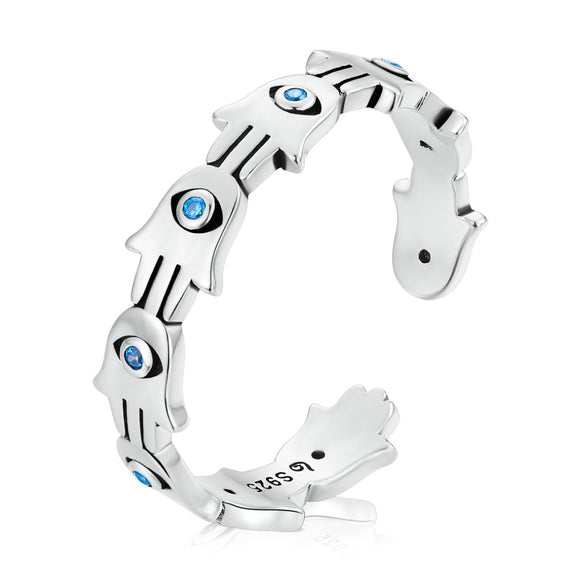 S925 Sterling Silver Pavé Setting CZ Oxidized Silver Ring