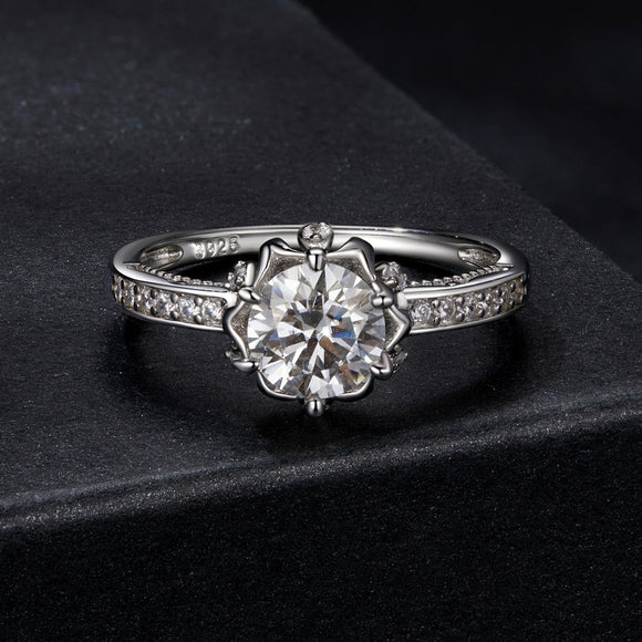 925 Sterling Silver Moissanite Ring 1ct Size 6