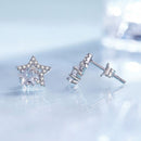 925 Sterling Silver Earrings 9x9mm with Pavé Setting CZ for Women-5