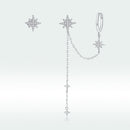 S925 Sterling Silver Earrings with CZ in Pavé Setting, 5.9cm Length, 1cm Size for Women-4