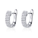 925 Sterling Silver Earrings with Pavé Setting CZ 1.3*0.4cm-1