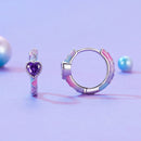 925 Sterling Silver Enamel Pavé Setting CZ Earrings for Women-3