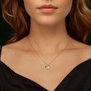 925 Sterling Silver Moissanite Necklace with Pendant and White Gold Plating for Women-6