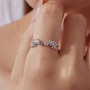 925 Sterling Silver White Gold Plated Ring with Pavé Setting CZ for Women-5