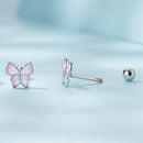 925 Sterling Silver Earrings with Enamel Process, 0.6cm, for Women-4
