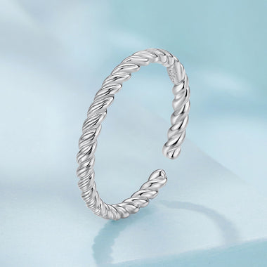 925 Sterling Silver White Gold Plated Ring for Women - 0