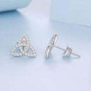 925 Sterling Silver White Gold Plated Pavé CZ Earrings-4