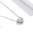925 Sterling Silver Adjustable Cubic Zirconia Pendant Necklace for Women-5