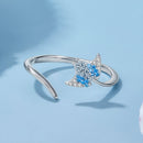 925 Sterling Silver Manta Ray Ring with Pavé Setting CZ for Women-3