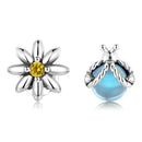 925 Sterling Silver Ladybird Earrings with Pavé Set CZ, 0.7cm for Women-3